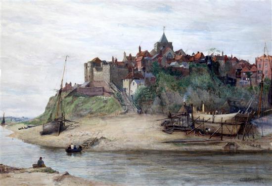 Charles Edward Holloway (1838-1897) Rye viewed from the river 24 x 36in.